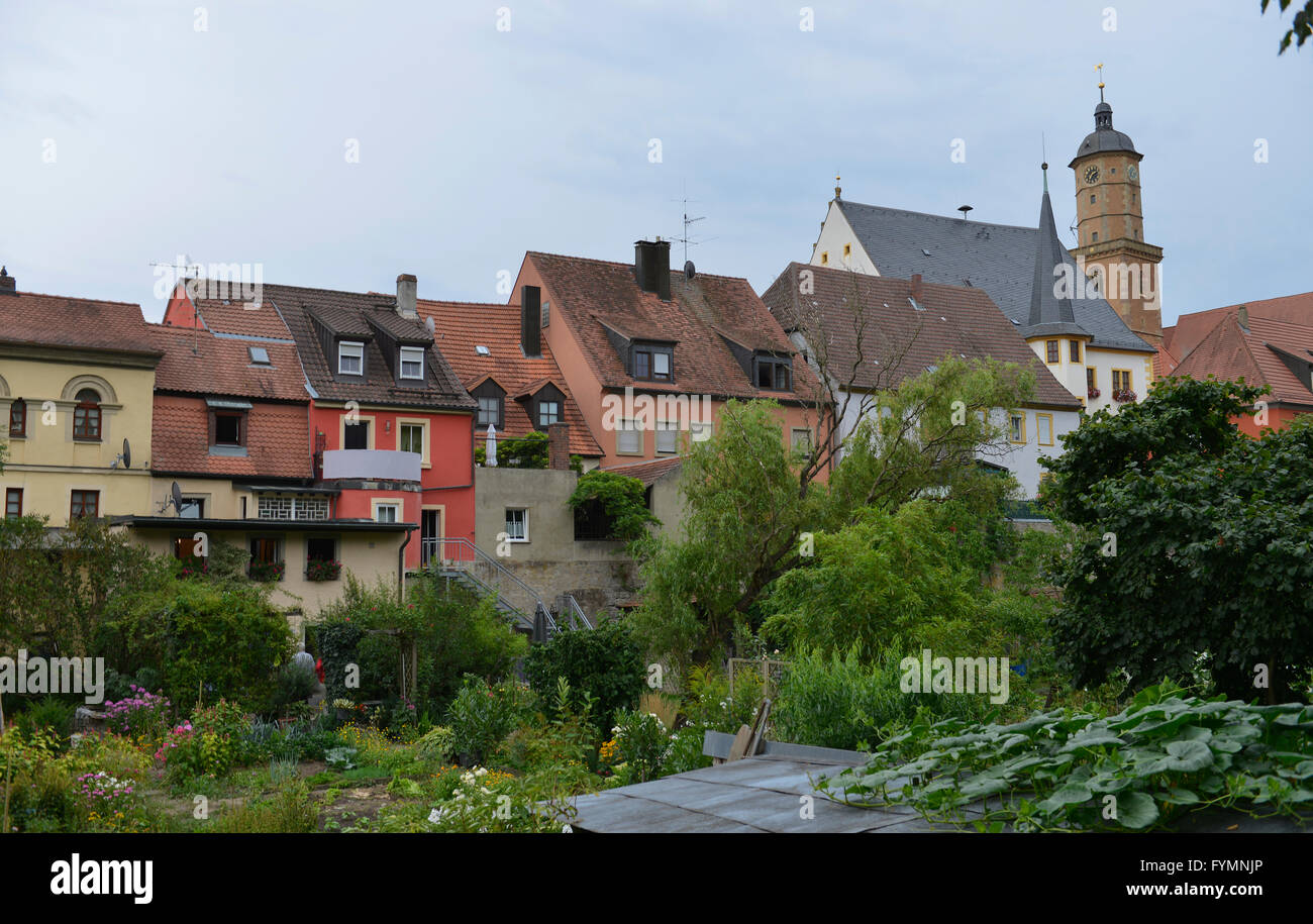 Altstadt, Volkach, Bayern, Deutschland Foto Stock