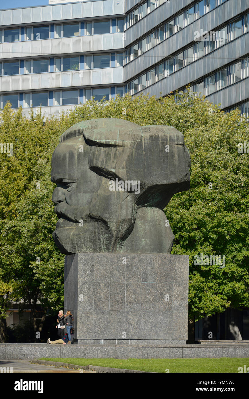 Denkmal, Karl Marx, Strasse der Nationen ", Chemnitz, Sachsen, Deutschland Foto Stock