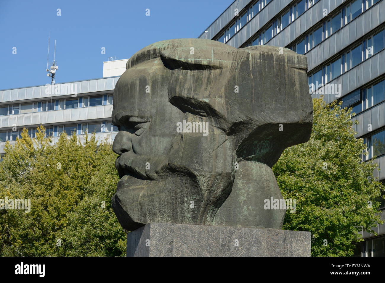 Denkmal, Karl Marx, Strasse der Nationen ", Chemnitz, Sachsen, Deutschland Foto Stock
