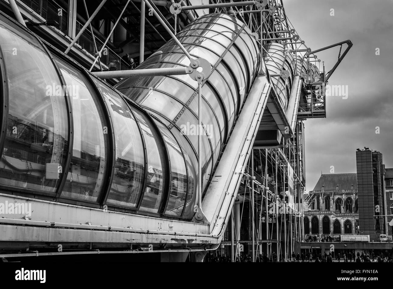 Il Centre George Pompidou, Les Halles, Parigi, Francia Foto Stock