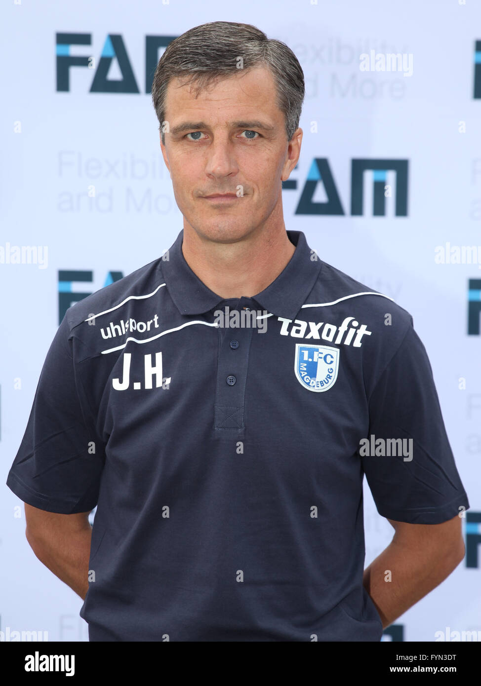 Capo allenatore Jens Härtel (1. FC Magdeburg) Foto Stock