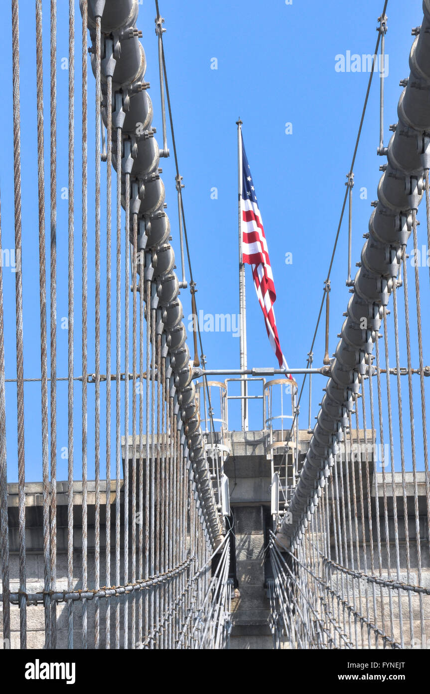 Ponte di Brooklyn, New York City Foto Stock