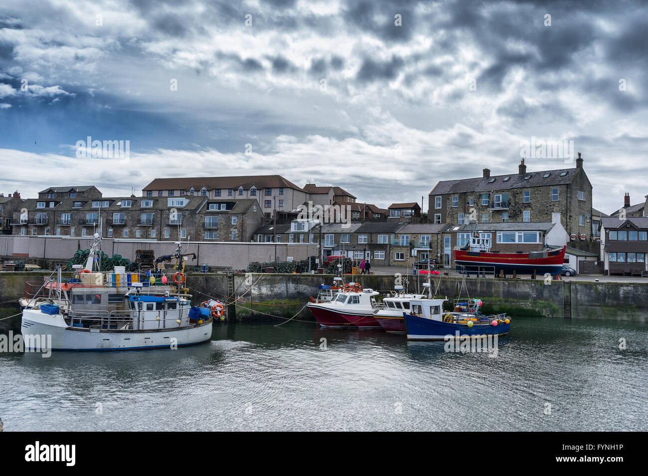 Seahouses un piccolo porto di pesca della Costa Northumbrian Foto Stock