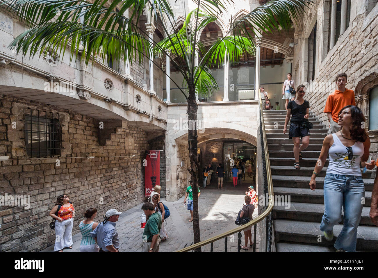 Ingresso al Museo Picasso nel Barri Gotic, Barcellona Spagna Foto Stock