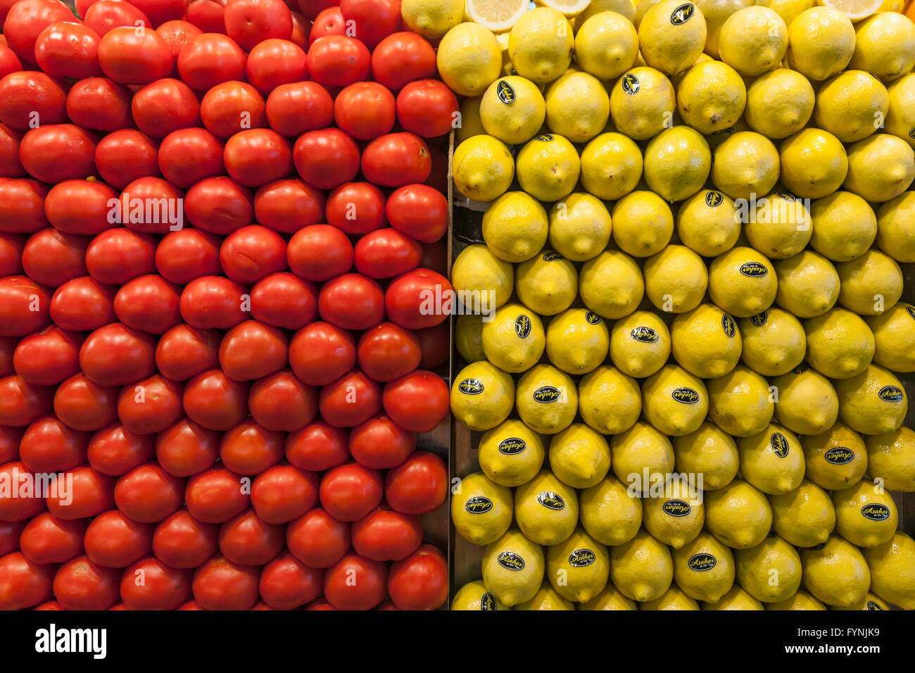 La Boqeria frutti del mercato alimentare di Barcellona per lo shopping Foto Stock