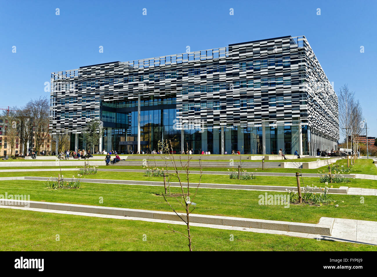 Il Brooks Edificio, Metropolitana di Manchester University di Birley, Hulme, Manchester. Foto Stock