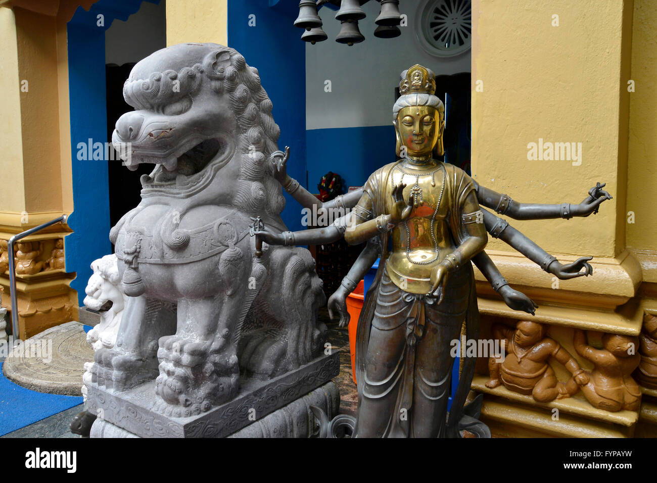 Figuren, Gangaramaya Tempel, Colombo, Sri Lanka Foto Stock