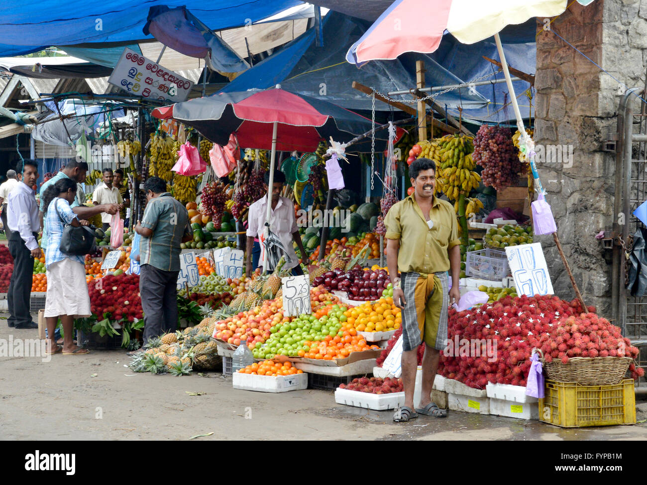 Obst, Wochenmarkt, Kandy, Sri Lanka Foto Stock