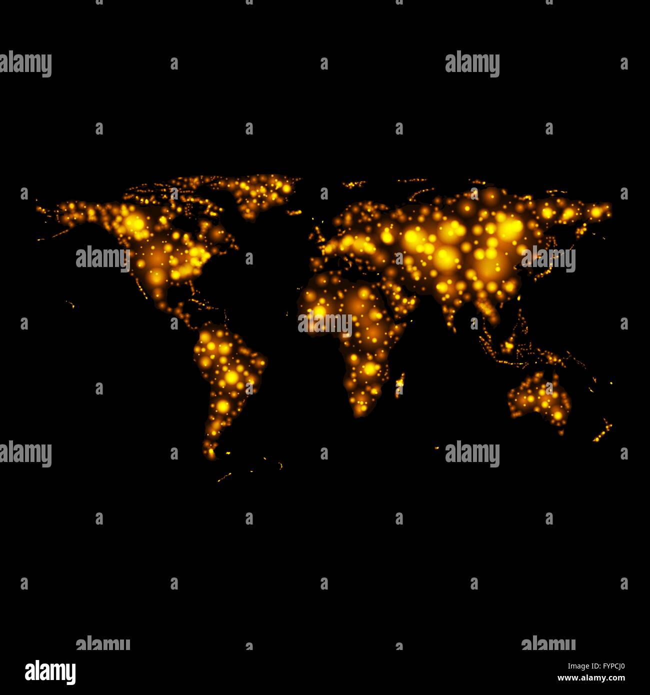 Luminosa incandescente mappa vettoriale di notte Foto Stock Luminosa incandescente mappa vettoriale di notte Foto Stock
