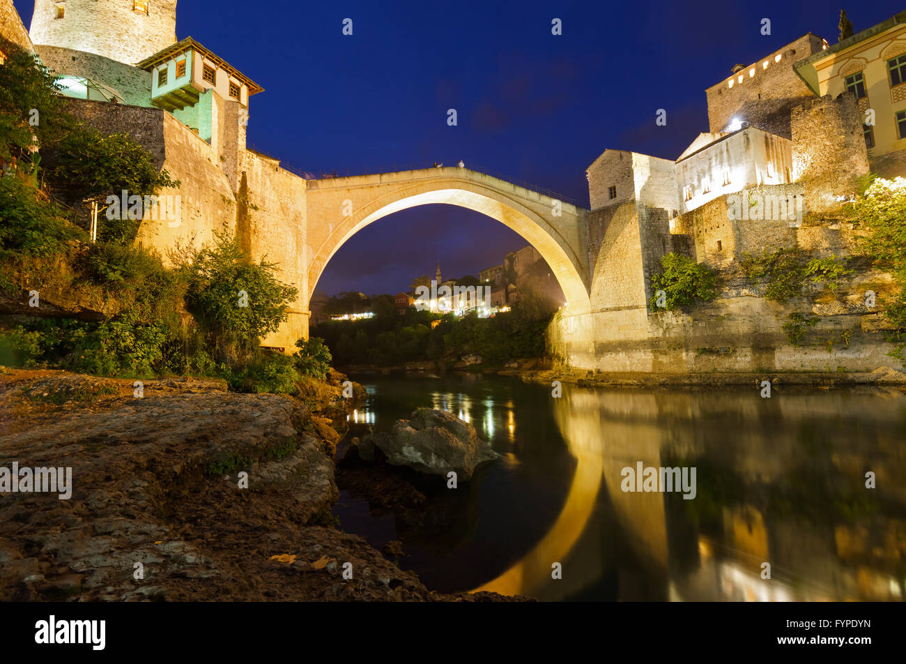 Il vecchio ponte di Mostar - Bosnia ed Erzegovina Foto Stock
