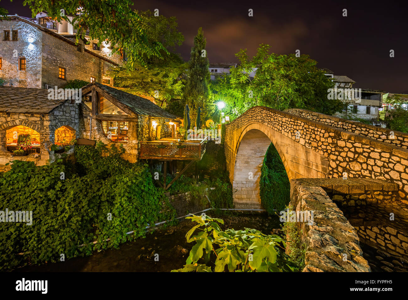 Il vecchio ponte di Mostar - Bosnia ed Erzegovina Foto Stock