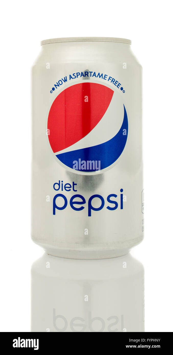 Winneconne, WI - 5 Marzo 2016: una lattina di Diet Pepsi che è ora libero di aspartame Foto Stock