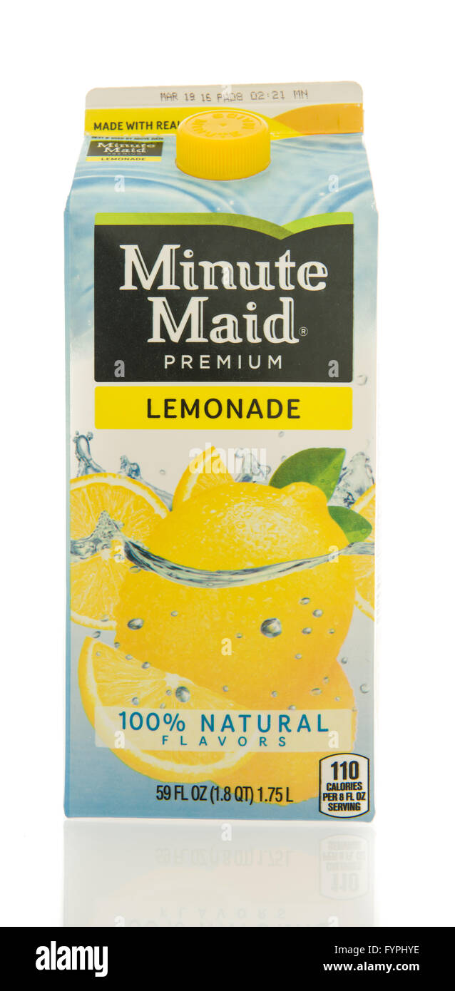 Winneconne, WI - 26 Feb 2016: contenitore di Minute Maid limonata Foto  stock - Alamy