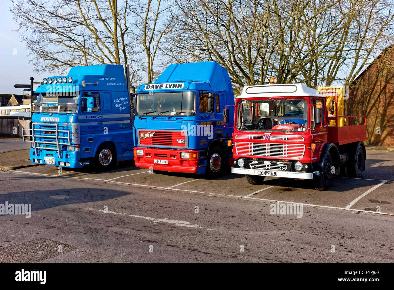 Classic camion commerciali a Warminster prende parte all'annuale del trasporto commerciale nella conservazione di raccolta in Gillingham Foto Stock