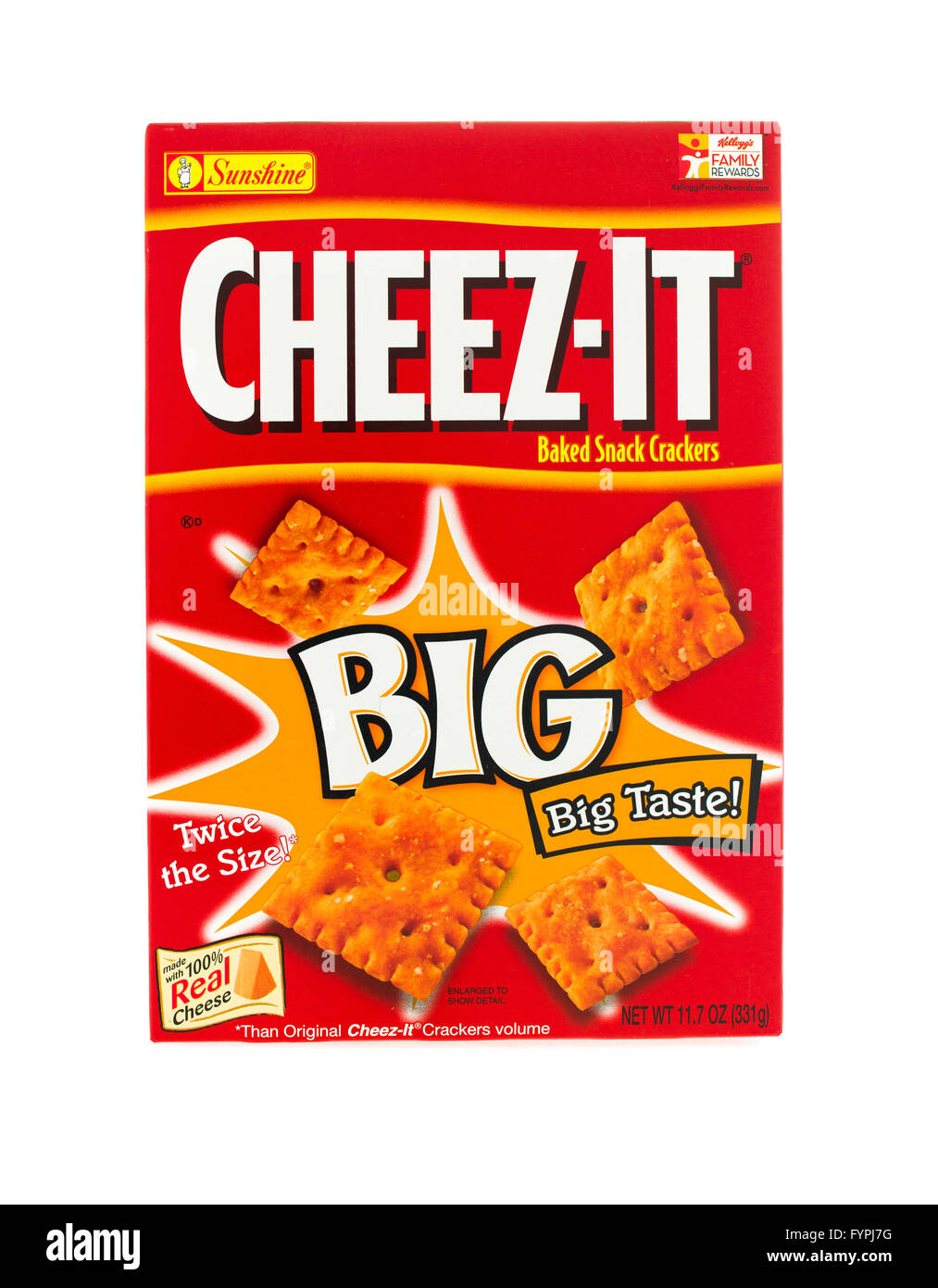 Winneconne, WI - 4 Febbraio 2015: Cheez-it big box di cracker creato nel 1921 ed è ora di proprietà della società Kellogg. Foto Stock