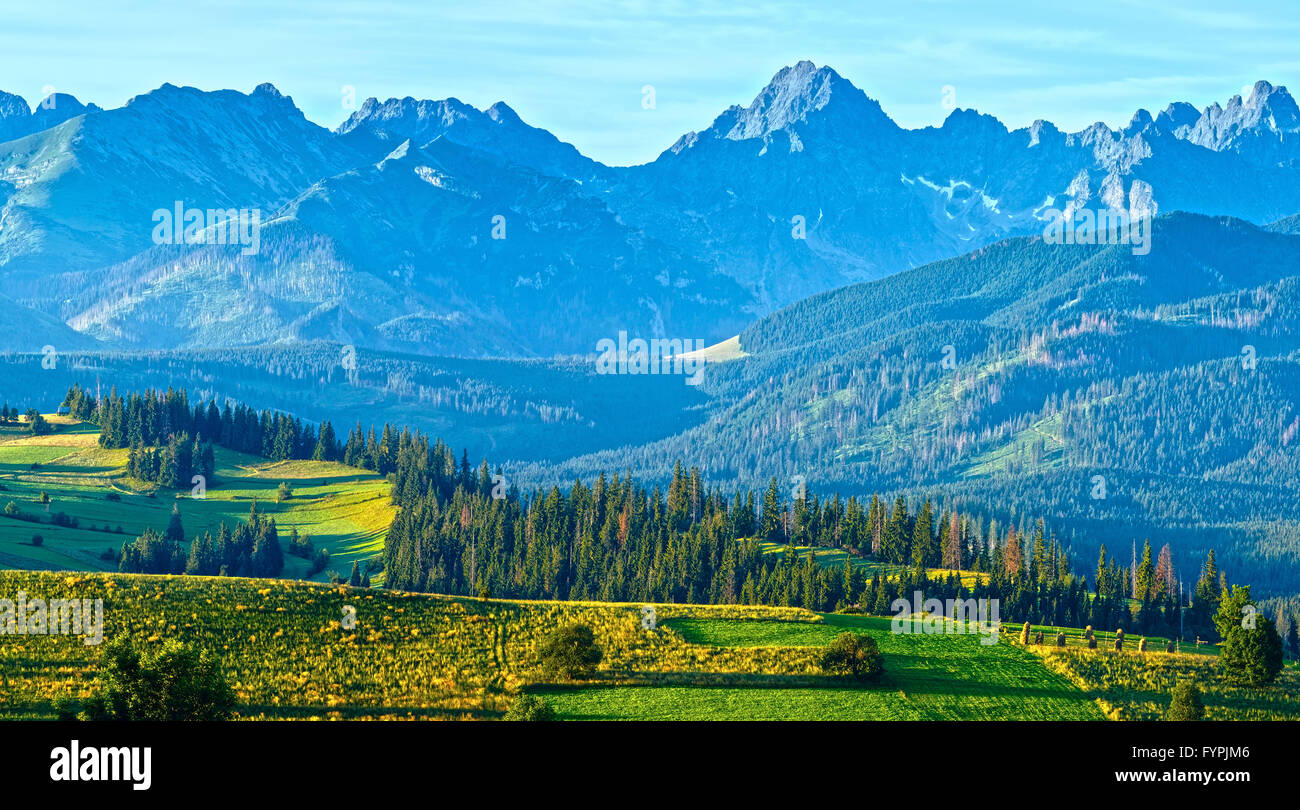 In estate il villaggio di montagna Panorama (Polonia) Foto Stock