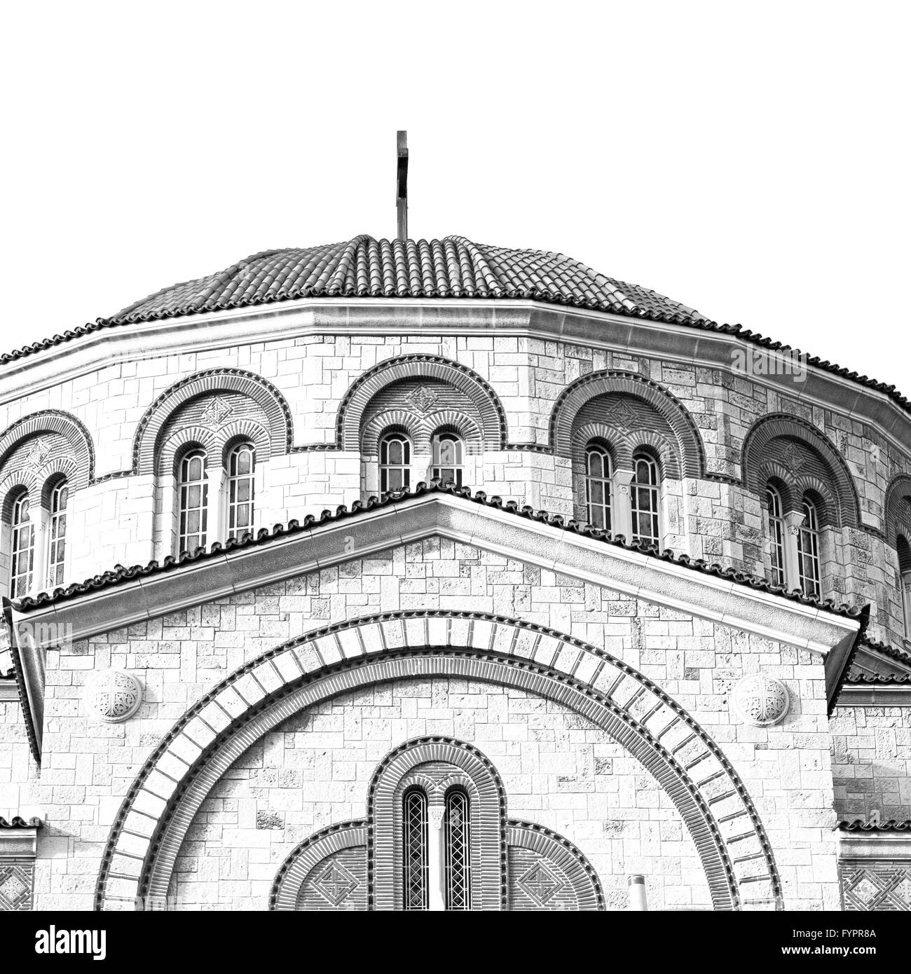 In Atene cicladi grecia architettura antica e villaggio greco il cielo Foto Stock