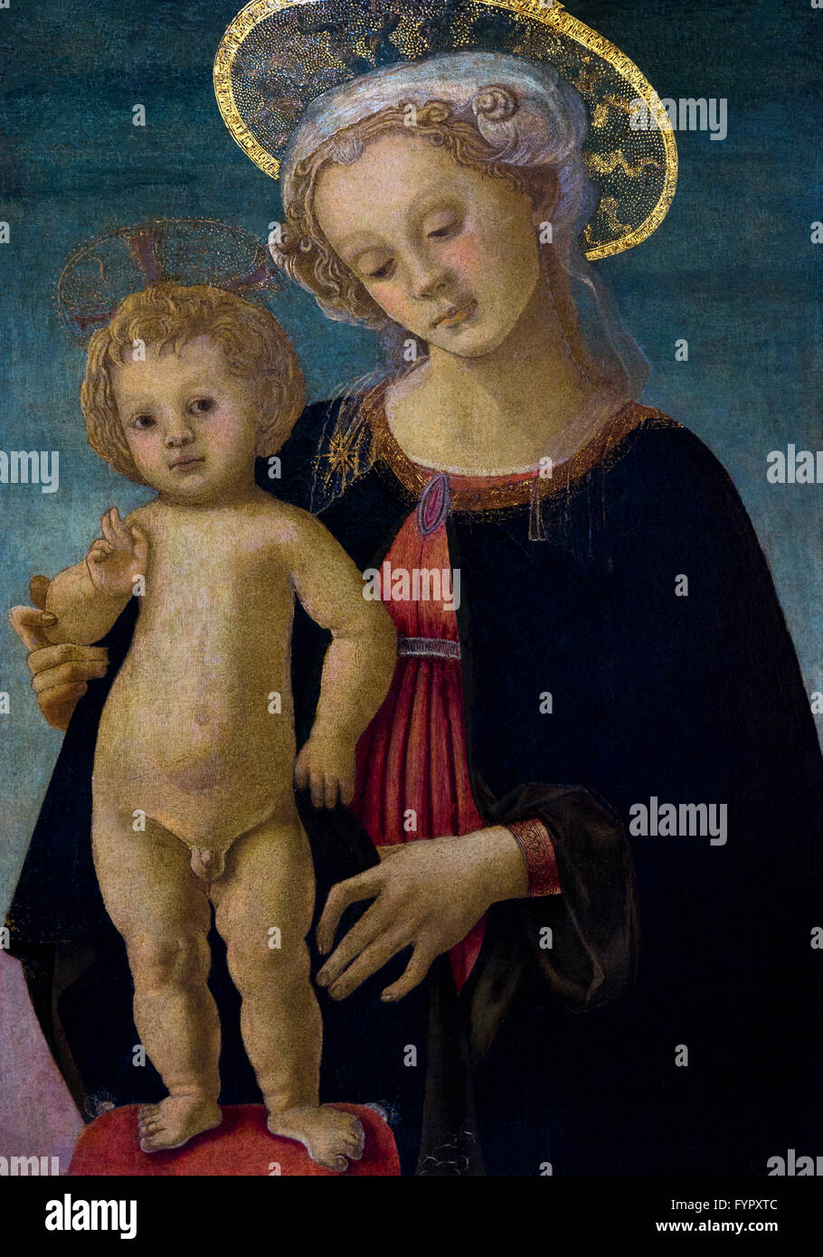 Madonna e Bambino, di Sandro Botticelli, 1470, il Musee Jacquemart-Andre, Parigi, Francia, Europa Foto Stock