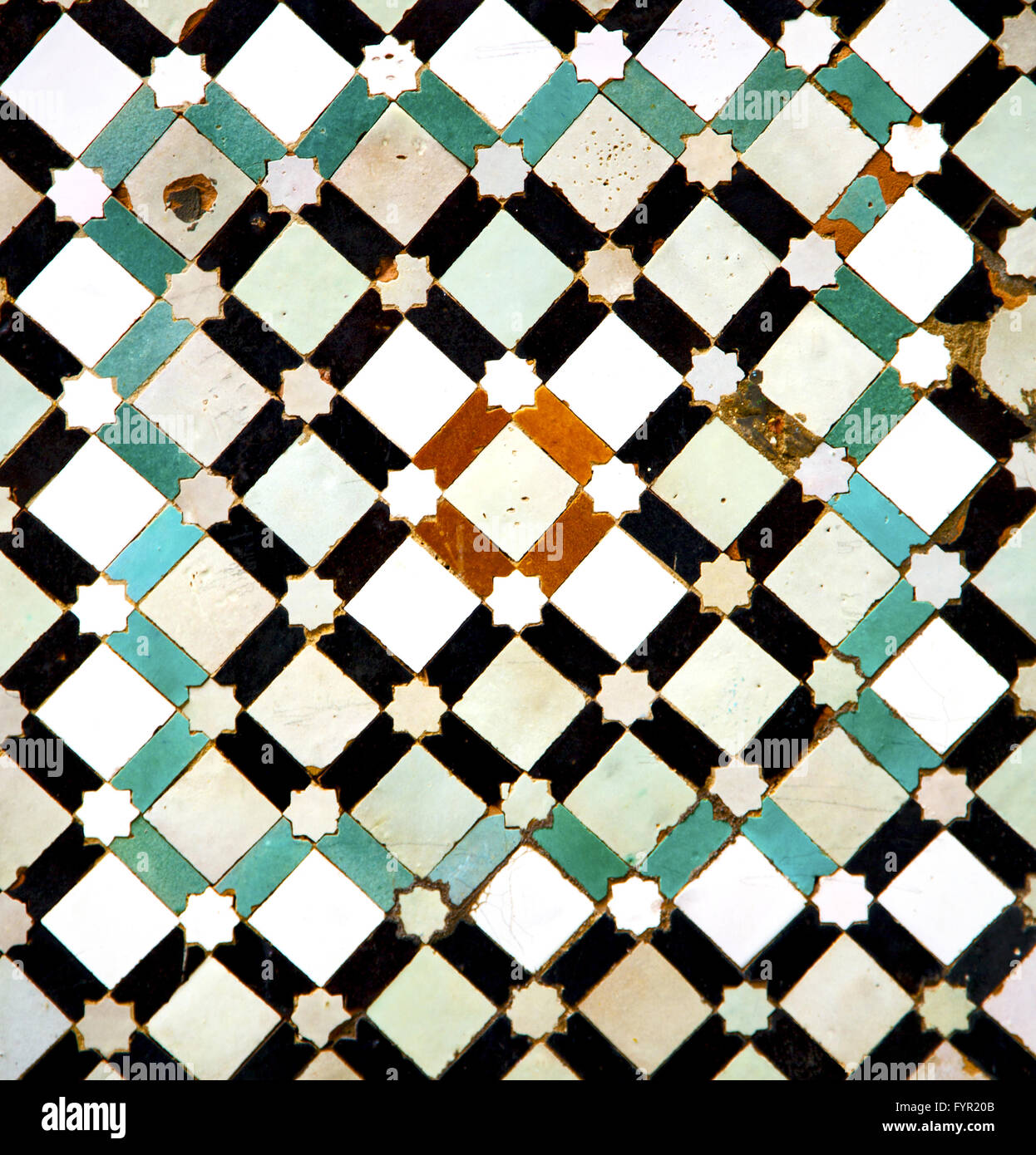 Abstract il Marocco in africa piastrella la pavimentazione colorated texture di sfondo Foto Stock