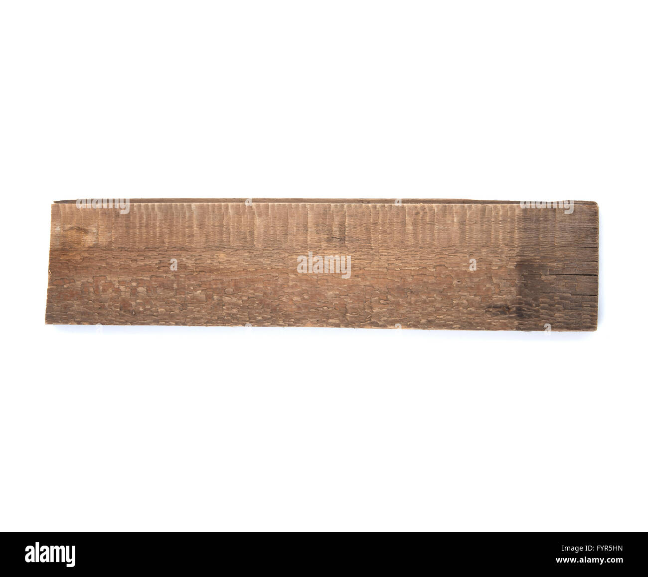 Vecchia scheda di legno su uno sfondo bianco. Foto Stock