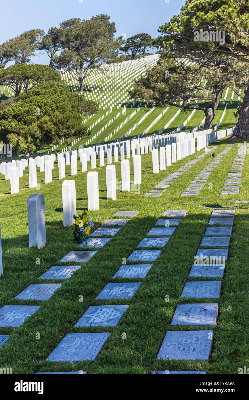 Fort Rosecrands Cimitero Nazionale su Point Loma a San Diego Foto Stock
