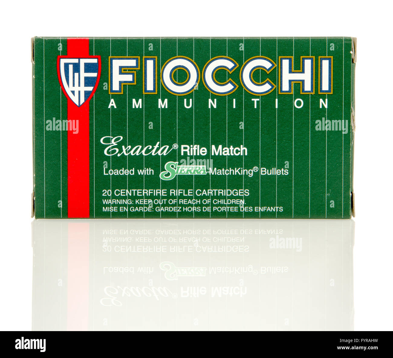 Winneconne, WI - 10 GEN 2016: casella di fiocchi 223 Full Metal Jacket round. Foto Stock