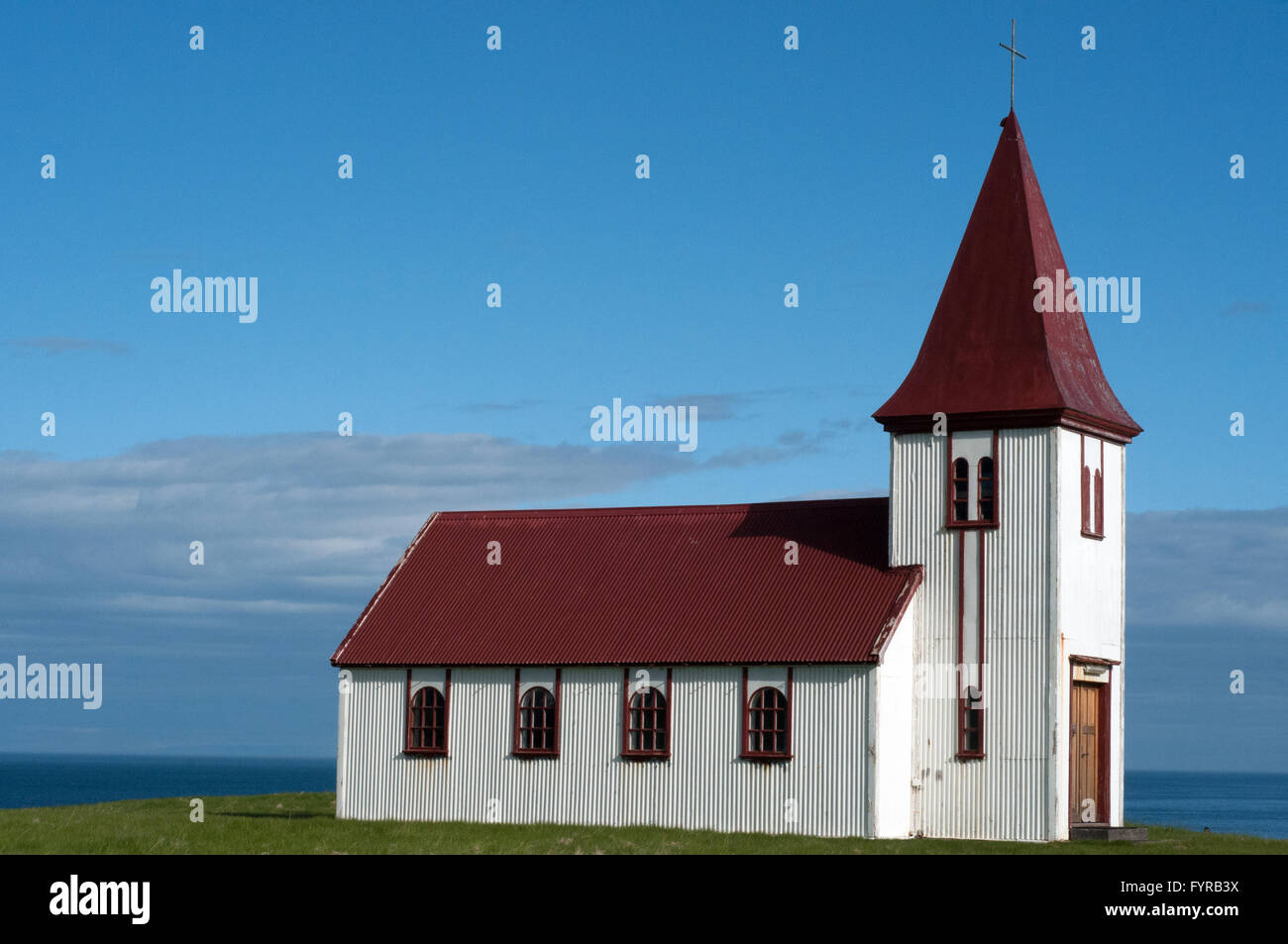 Chiesa Brimilsvellir Penisola Snaefellsnes in Islanda Foto Stock