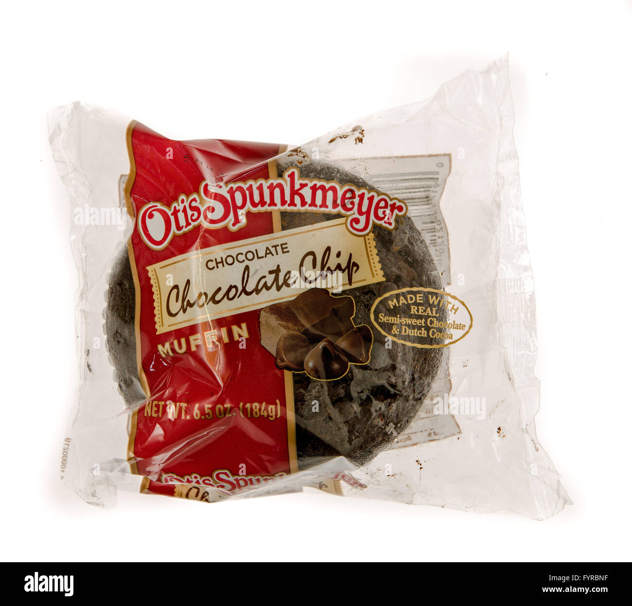 Winneconne, WI -3 Nov 2015: Pacchetto di un Otis Spunkmeyer chocolate chip muffin. Foto Stock