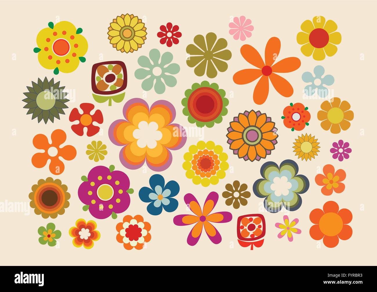 Fiori Vintage parte. 2 Illustrazione Vettoriale