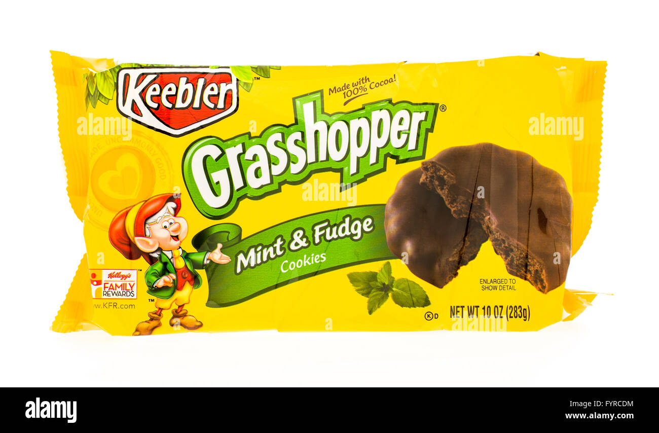 Winneconni, WI - 23 Giugno 2015: Pacchetto di Keebler grasshopper mint & fudge cookies Foto Stock