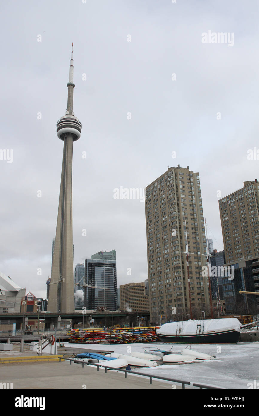 La CN Tower a Toronto, Ontario. In Canada. Foto Stock