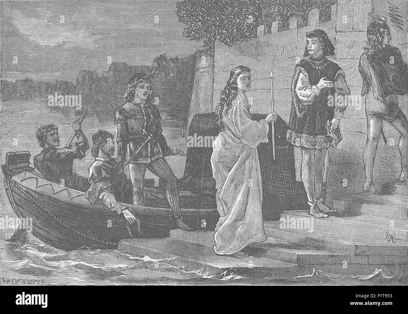 TEMPLE BAR: la penitenza della Duchessa di Gloucester. Londra, antica stampa c1880 Foto Stock