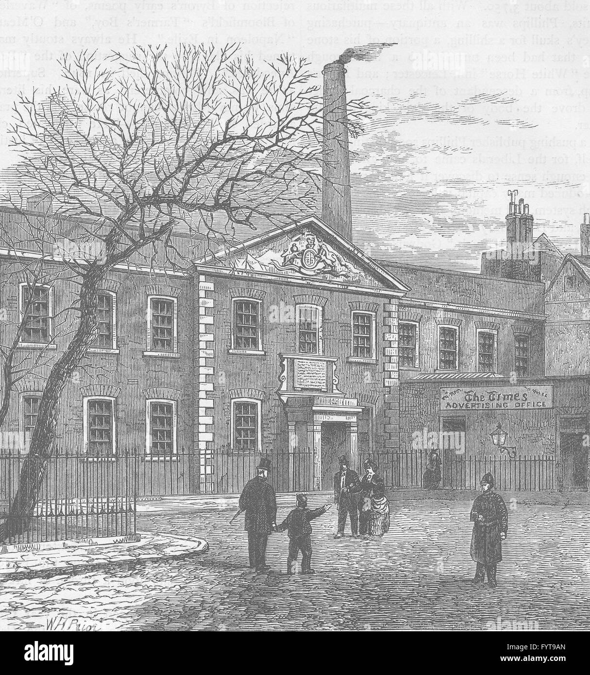 BLACKFRIARS: Printing House Square e il 'times' ufficio. Londra, stampa c1880 Foto Stock