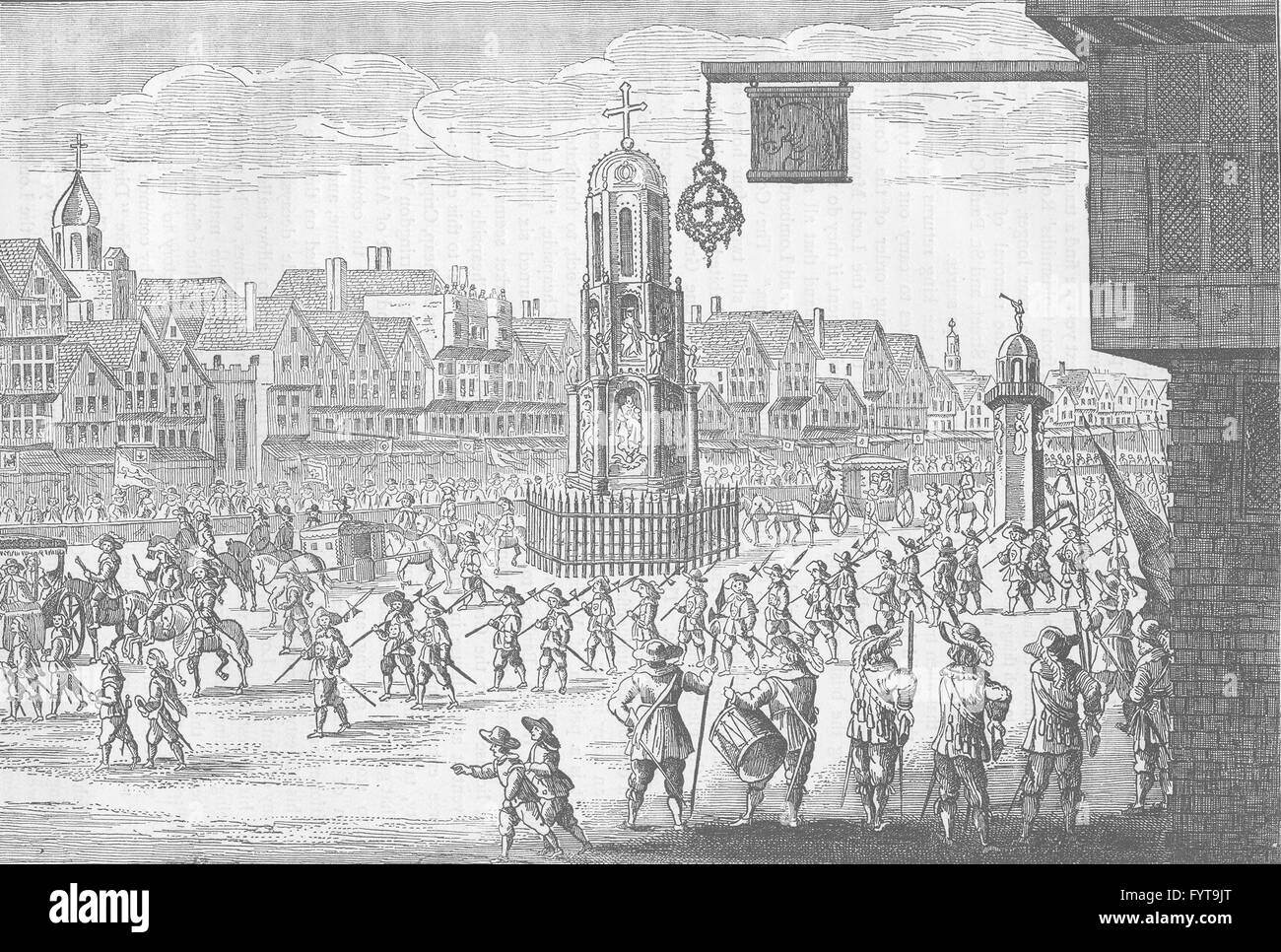 CHEAPSIDE: Antica vista di Cheapside. Londra, antica stampa c1880 Foto Stock