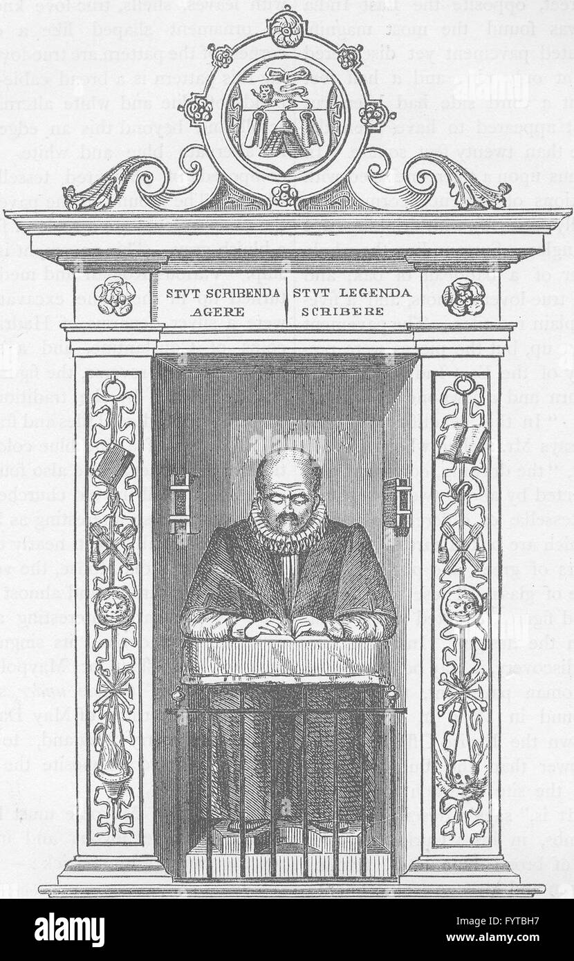 LEADENHALL STREET: Stow è un monumento in St.Andrew Undershaft. Londra, c1880 Foto Stock