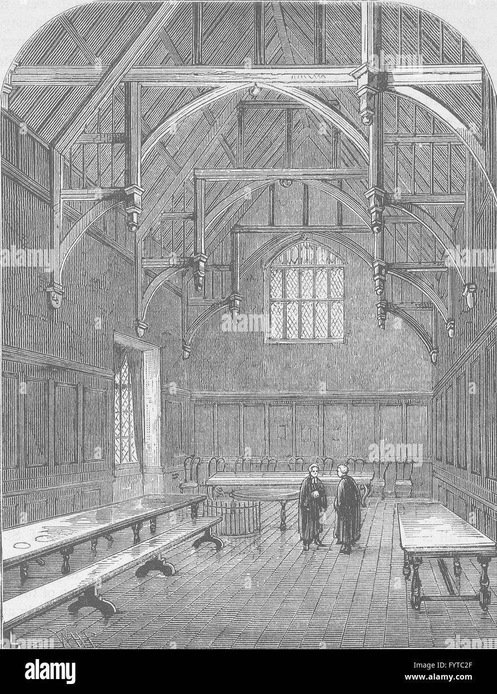 L'Holborn locande di corte e CHANCERY: la Hall di Gray's Inn. Londra, c1880 Foto Stock