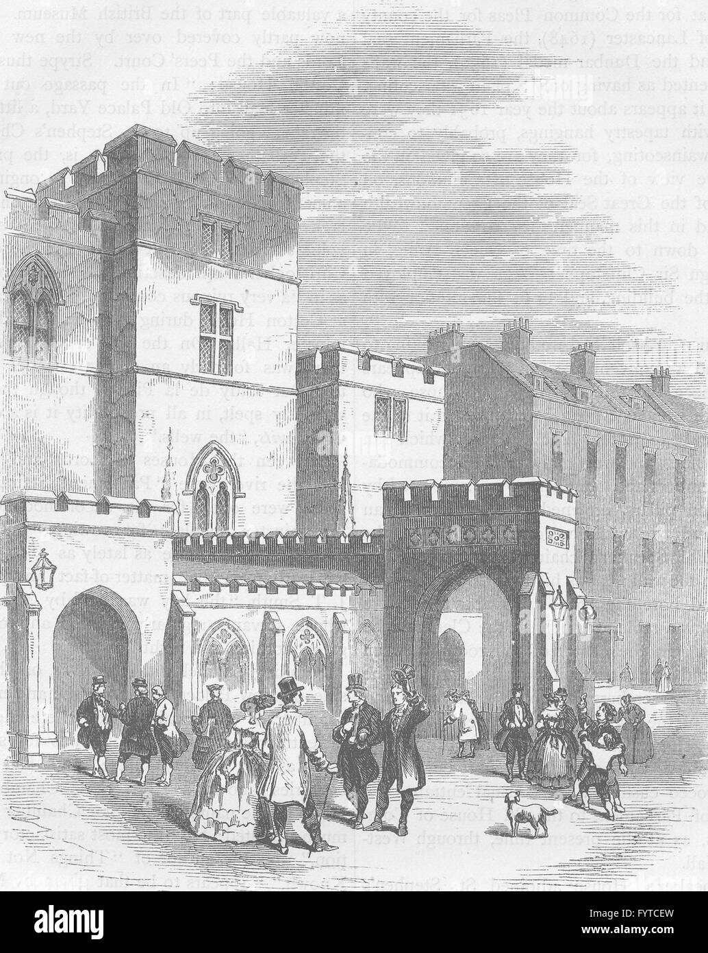 Il PALAZZO REALE DI WESTMINSTER: Ingresso alla House of Lords. Londra, c1880 Foto Stock