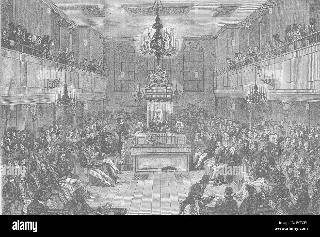 Il PALAZZO REALE DI WESTMINSTER: Interno della House of Commons, 1834, c1880 Foto Stock