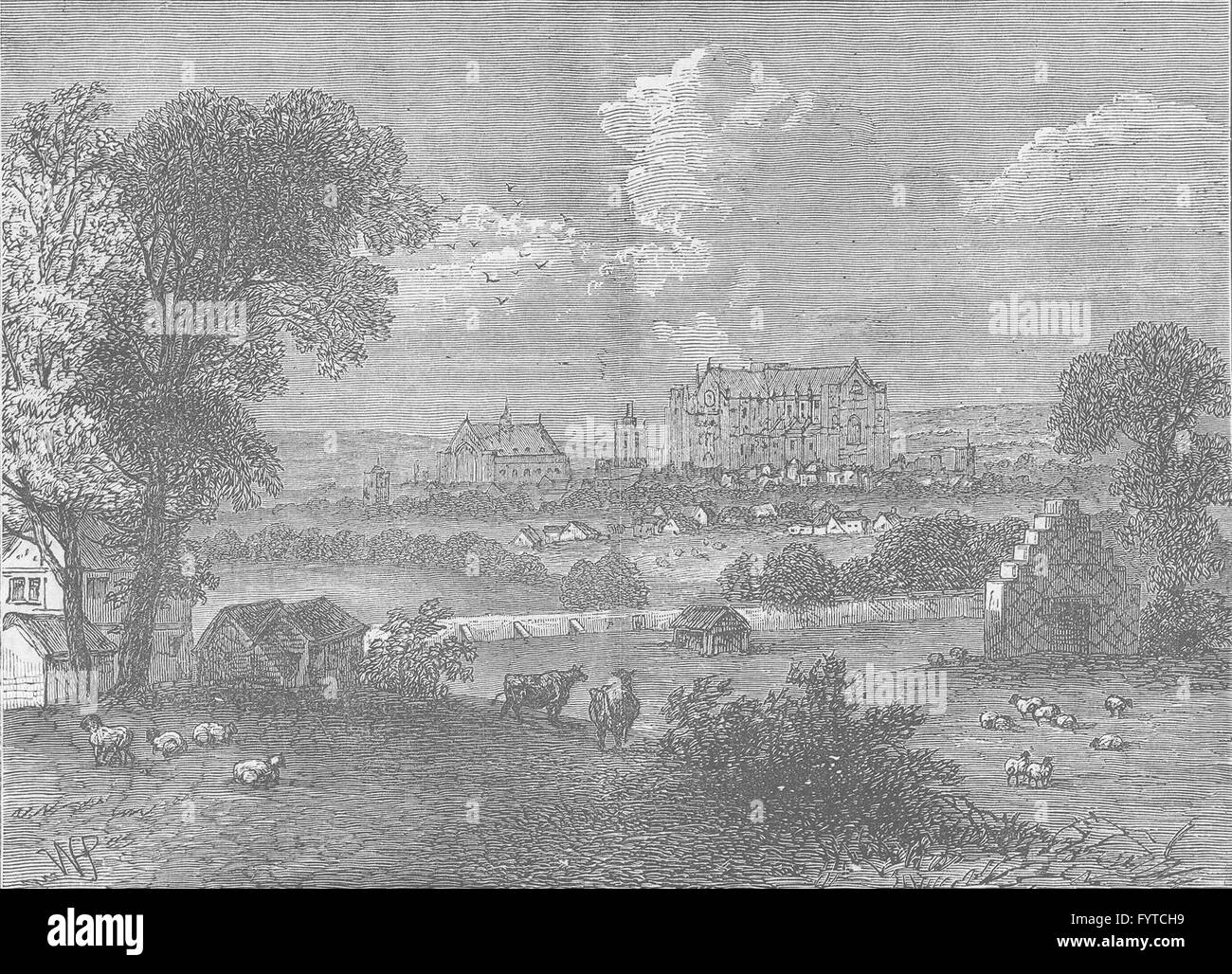 ST JAMES'S: The Mall in 1450. Londra, antica stampa c1880 Foto Stock