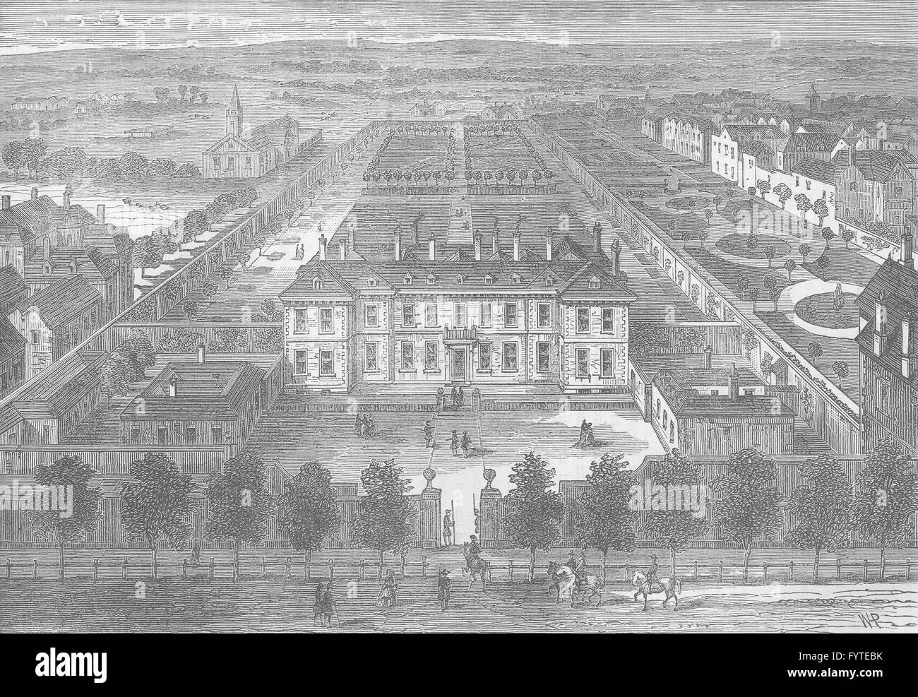 PICCADILLY: Burlington House, circa 1700. Londra, antica stampa c1880 Foto Stock