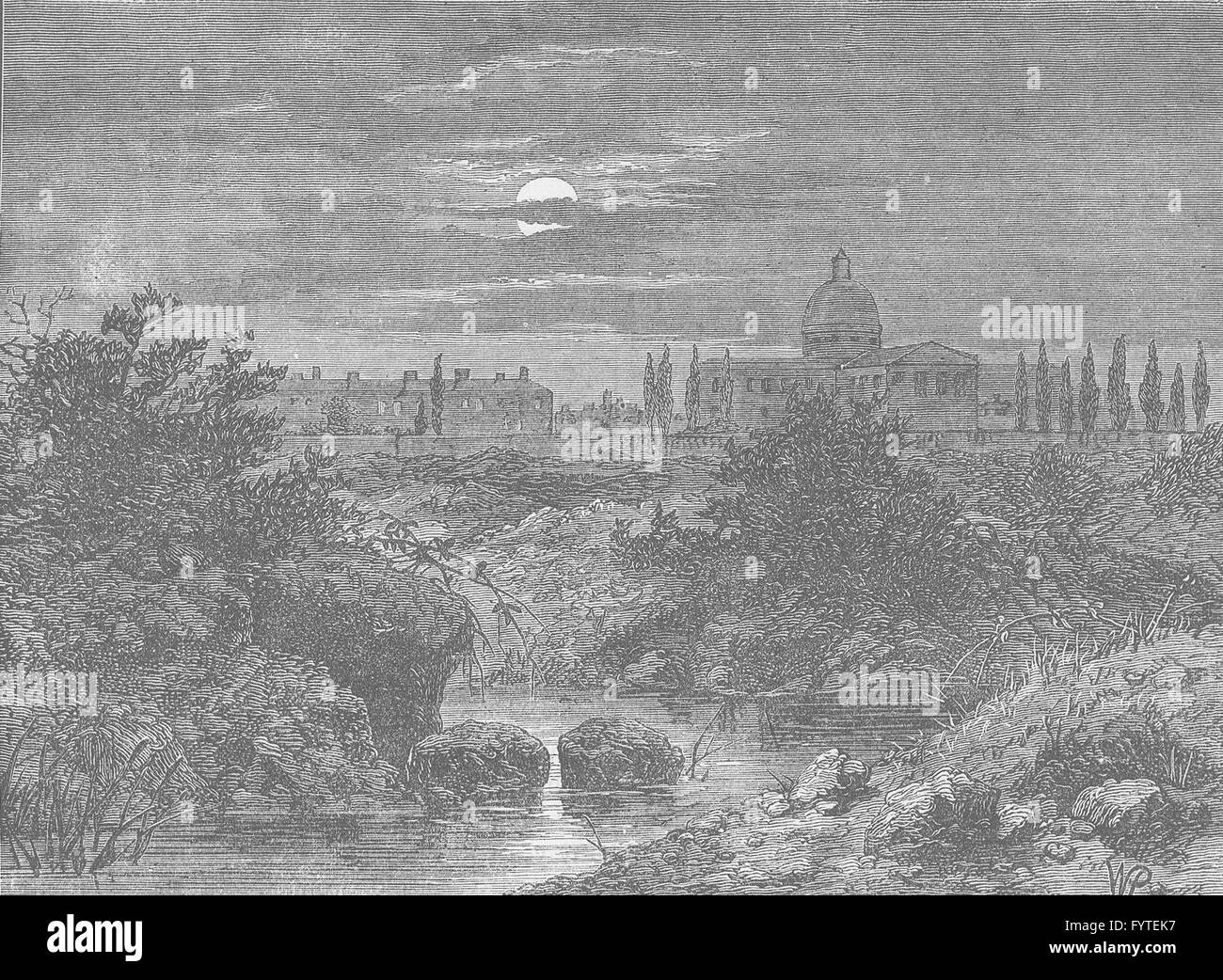 BLOOMSBURY: Il campo delle quaranta orme nel 1830. Londra, antica stampa c1880 Foto Stock