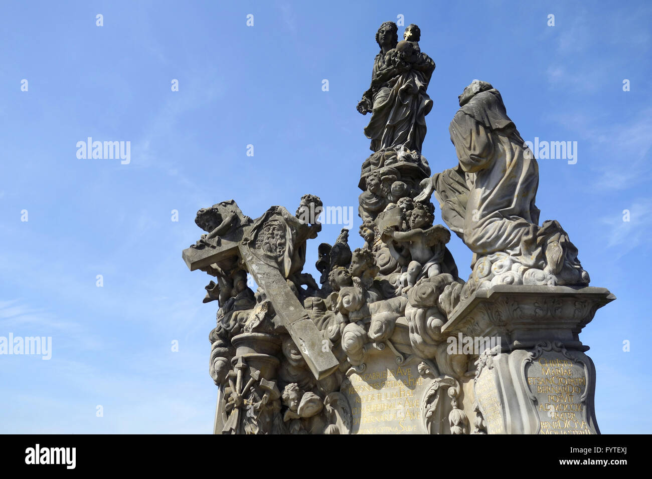 Madonna e Santi Bernhard Karlsbruecke Praga Foto Stock