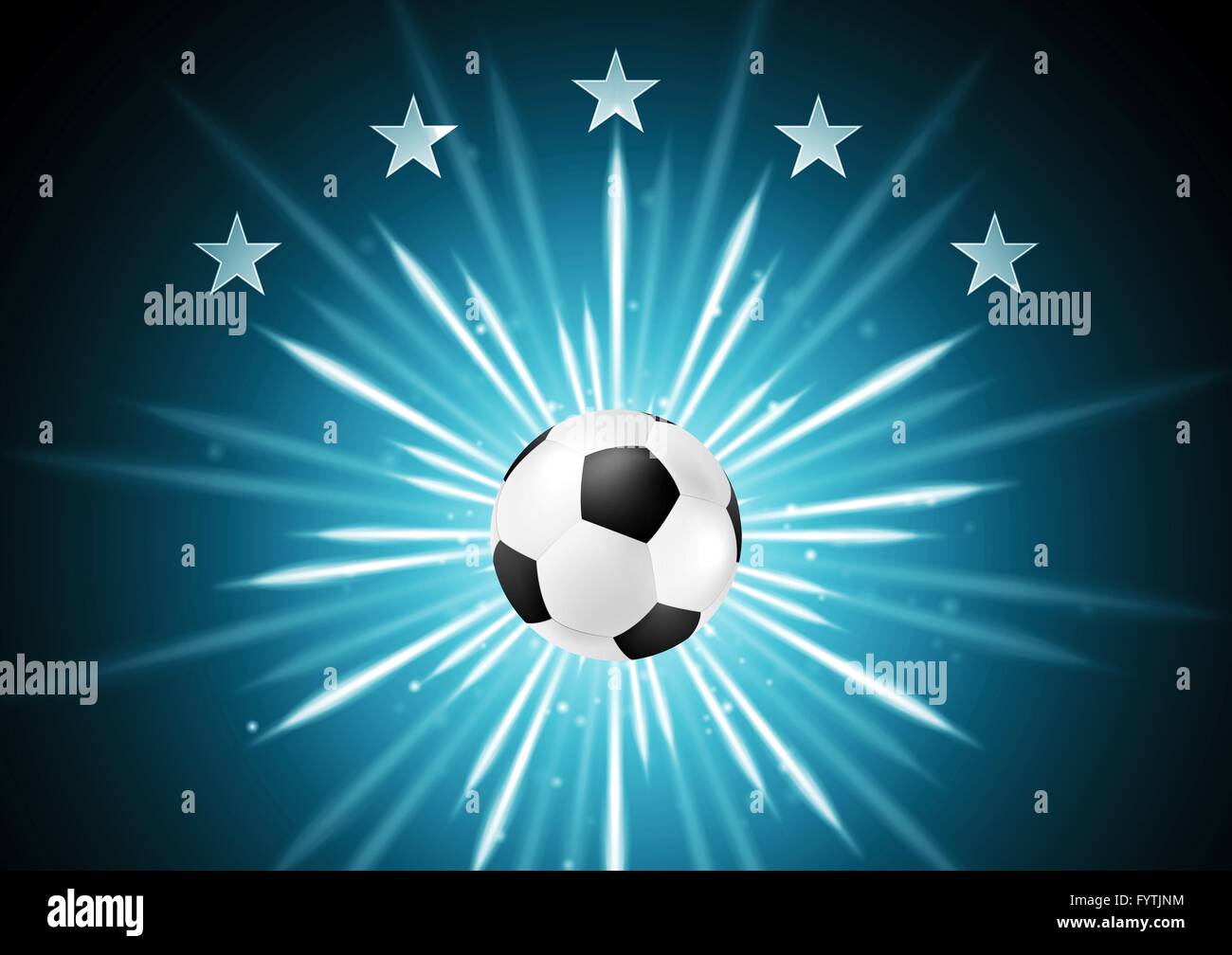 Abstract soccer sfondo con palla e stelle Foto Stock