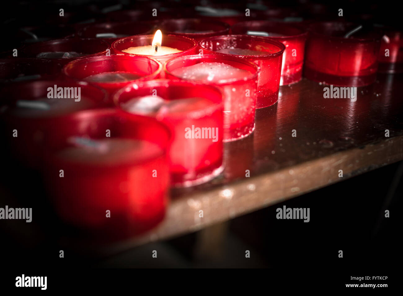 Candele rosse Foto Stock