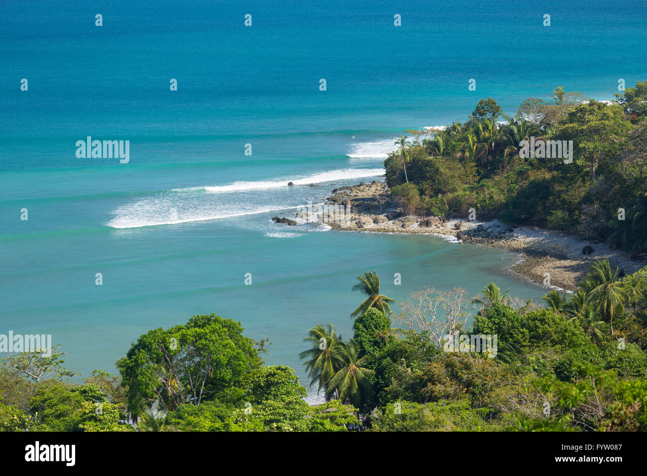 Penisola di OSA, COSTA RICA - Pan Dulce spiaggia e l'Oceano Pacifico. Foto Stock