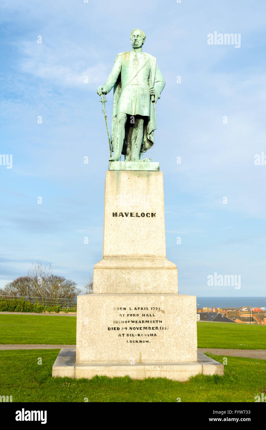Generale henry havelock statua (1795-1857), situato in mowbray park, Sunderland, Tyne & wear Foto Stock