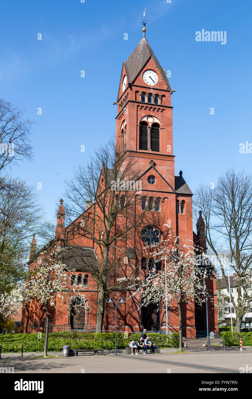 Chiesa Evangelica Katerberg, sul mercato Katernberger minatori chiamato cupola, Bergmannsdom, Essen, Foto Stock