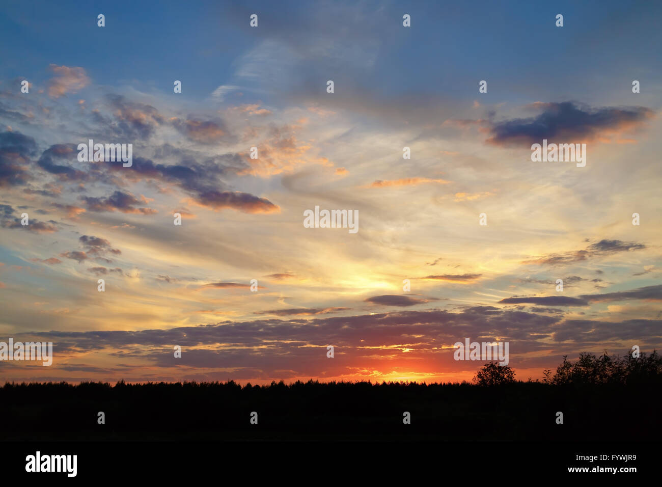 Bel tramonto cloudscape Foto Stock