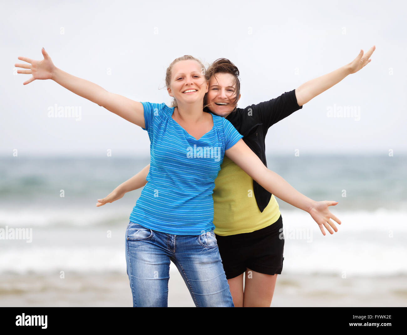Due donne felici Foto Stock