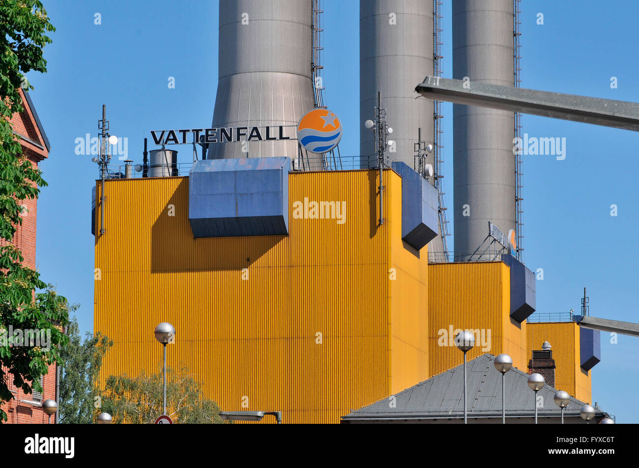 Vattenfall la produzione combinata di calore e di stazione di potenza, Forckenbeckstrasse, Wilmersdorf, Berlino, Germania Foto Stock